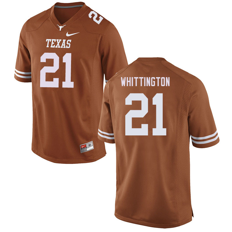 Men #21 Jordan Whittington Texas Longhorns College Football Jerseys Sale-Orange